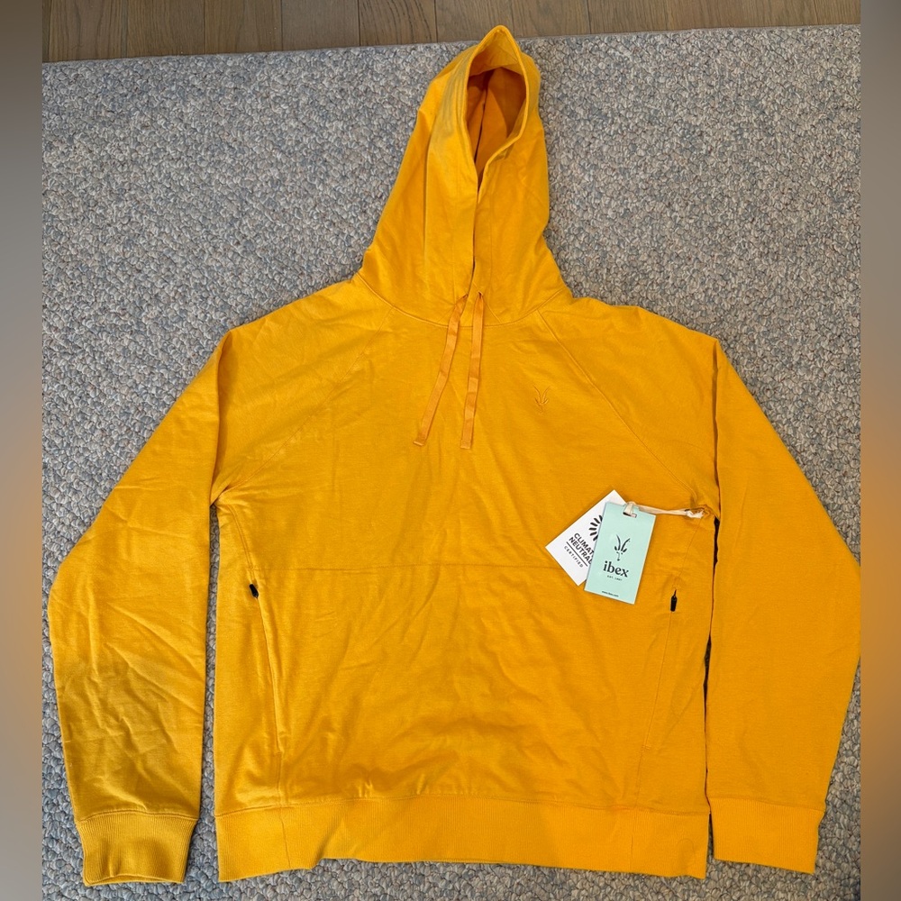 Ibex yellow hooded jumper
